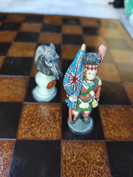 Waterloo chess set with hand-painted resin pieces