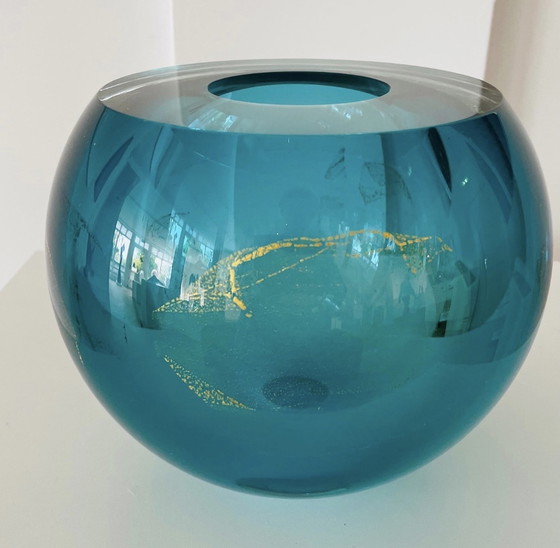 Image 1 of Großes, einzigartiges Glasobjekt „AQUA“ von George Broft, 6,3 Kilo!