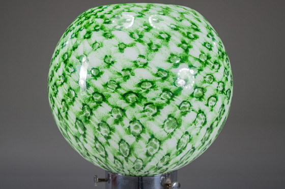 Image 1 of Murano Floor Lamp in Green Glitter Glass attributed to Mazzega, 1960s