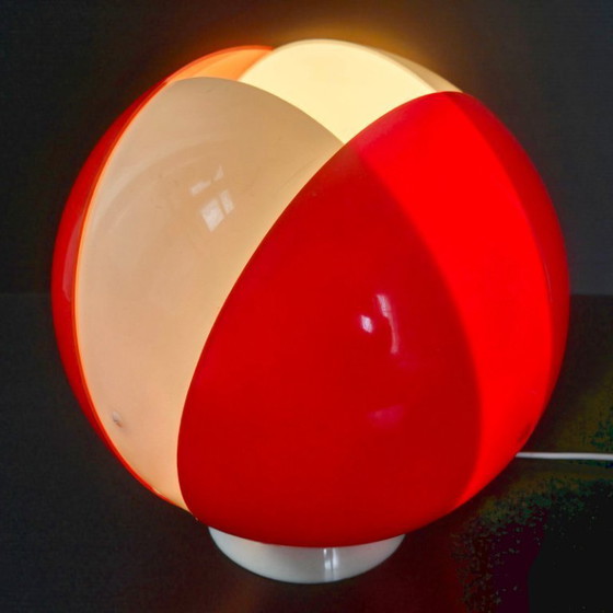 Image 1 of PAIRE DE LAMPES VINTAGE 1960 SPACE AGE PLASTIQUE ORANGE & BLANC 60S ANNEES 60