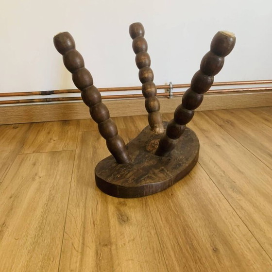Vintage spool-leg stool – Wood (photo 6 of 13)