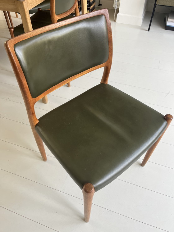 Image 1 of 6 Vintage Niels Otto Moller model 80 chairs for J.L. Møllers