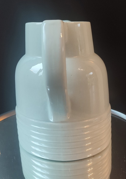 Art Deco pitcher from Longwy, Celadon Green. 1930s-40s