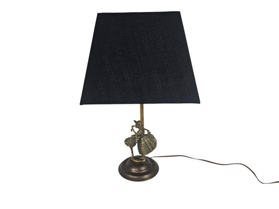 Image 1 of Lampe de table vintage - laiton - style Hollywood Regency - « Dame à la crinoline » années 1940