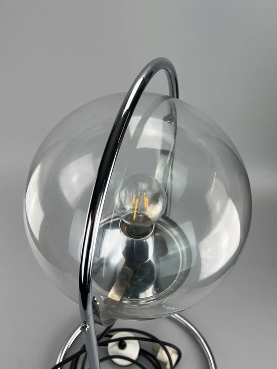 Image 1 of 60er 70er Jahre Kugellampe Lampe Leuchte Tischlampe Space Age Design Glas Metall