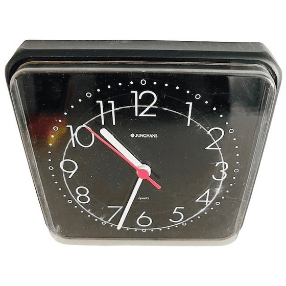 Image 1 of Vintage Junghans kitchen clock retro wall clock W 738 black 1980s