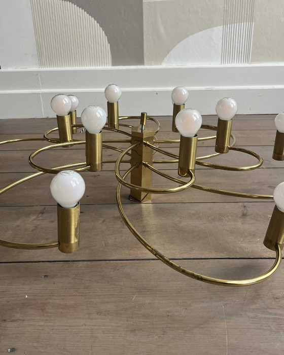 Image 1 of Gold metal Sputnik ceiling lamp by Cosack Leuchten