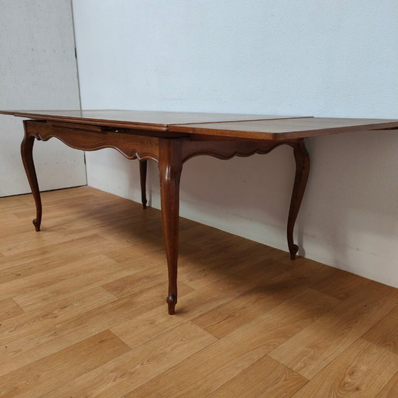 Image 1 of Vintage landelijke eettafel eetkamertafel tafel hout uitschuifbaar