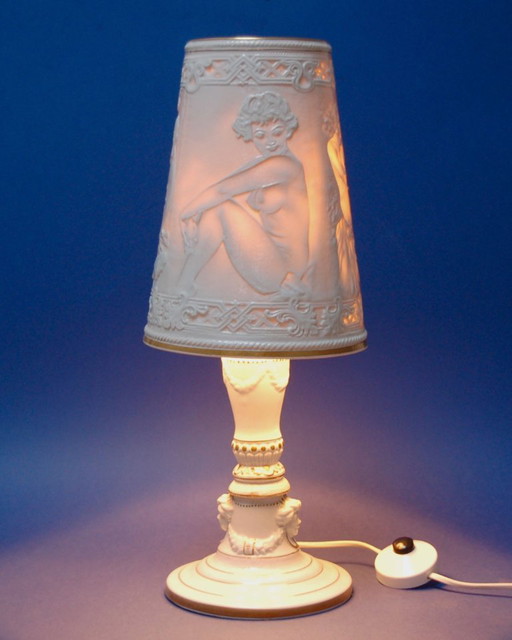 Lampada litofania in porcellana, Germania anni '70