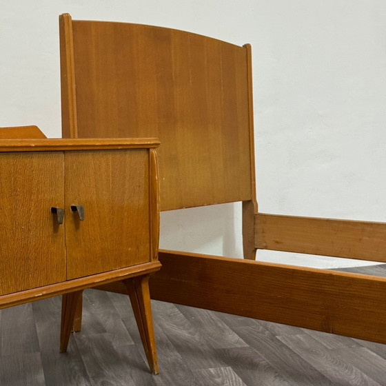 Image 1 of Gio Ponti Attr. Letto Singolo e Comodino Mid-Century Anni 40 Design Modernariato