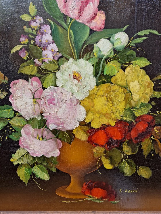 Nature Morte aux Fleurs – R. Rosini, Peintures et dessins, Wood, Canvas (photo 9 of 20)