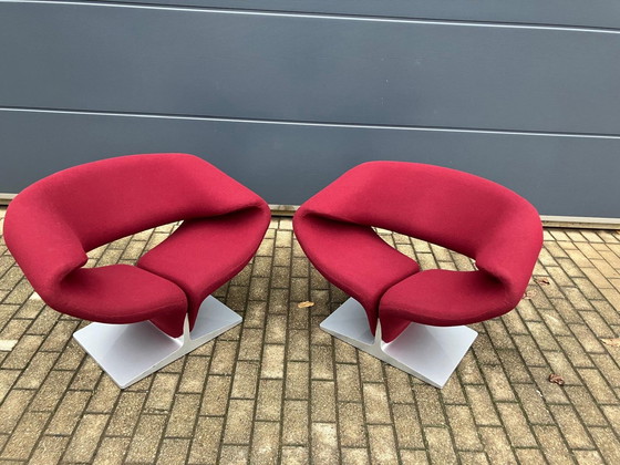 Image 1 of 2x Artifort Ribbon by Pierre Paulin Burgundy in Top Condition (Like New)!!