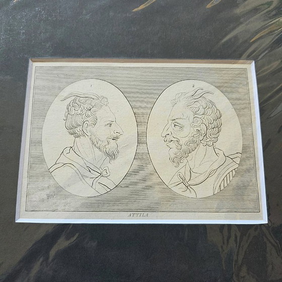 Image 1 of Antieke gravure van Attila door Thomas Holloway, ca. 1800