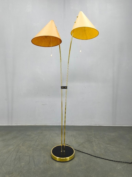 Mid Century Japanese Style Brass Floor Lamp, 1960s