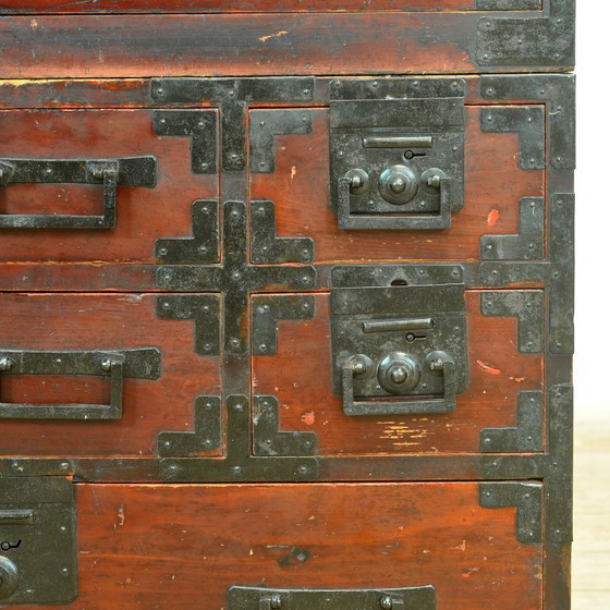 Japanese Tansu chest of drawers, circa 1890, Iron, Wood, Black (photo 12 of 16)