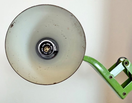 Image 1 of Groene industriële Duitse schaarwandlamp van Kaiser Leuchten, jaren 60.