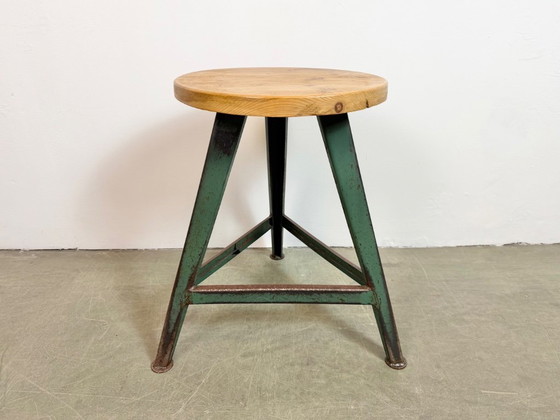 Image 1 of Green Industrial Workshop Stool, 1960s