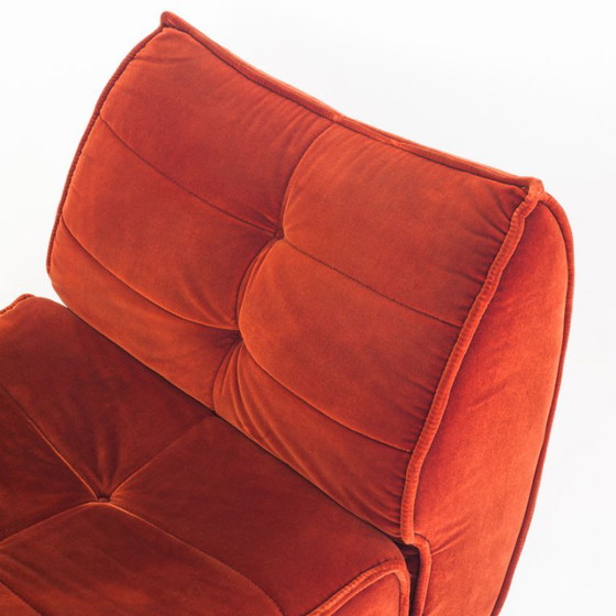 Fauteuil lounge vintage en velours. Distribué par Cinna. France, années 1980. – Velvet (photo 5 of 12)