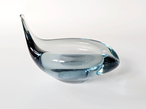 Ciotola in vetro Holmegaard AKVA della metà del secolo di Per Lütken firmata