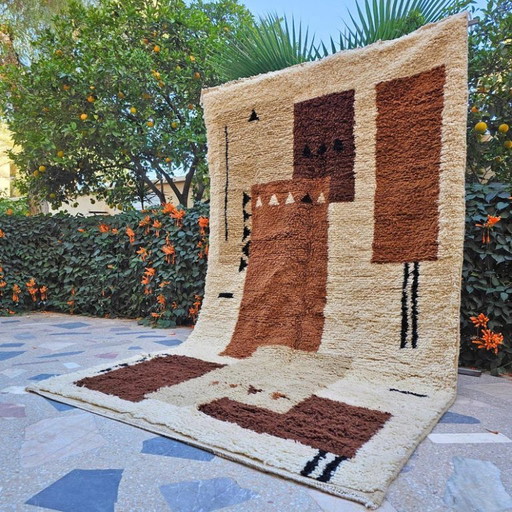 Beni Ourain tapijt | Marokkaans tapijt op maat, bruin, 200x300 cm