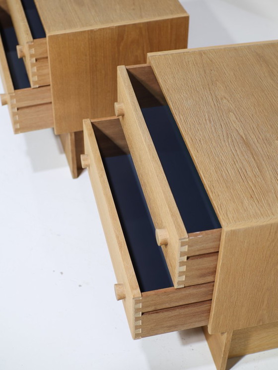 Image 1 of Ensemble de tables de chevet en chêne, style danois vintage années 1960