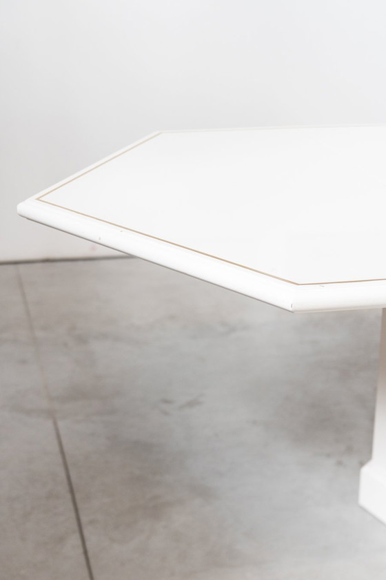 Image 1 of Table de salle à manger extensible Mario Sabot 1980S en bois laqué blanc