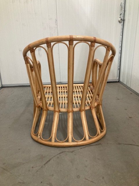 Image 1 of Rotan Bamboe loungeset, jaren 80