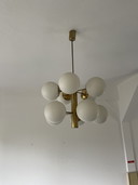 Sputnik Lamp ball opal milk glass 50s retro easy German DDR