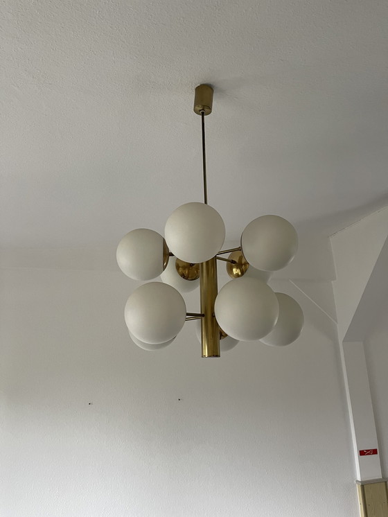 Image 1 of Sputnik Lamp ball opal milk glass 50s retro easy German DDR