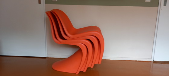 4x Vitra Verner Panton Stoelen – Eetkamerstoelen, Plastic (photo 10 of 12)