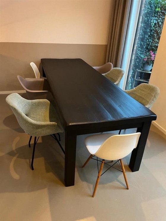 Image 1 of Statement wine table | Solid oak | Black lacquered | 270 cm