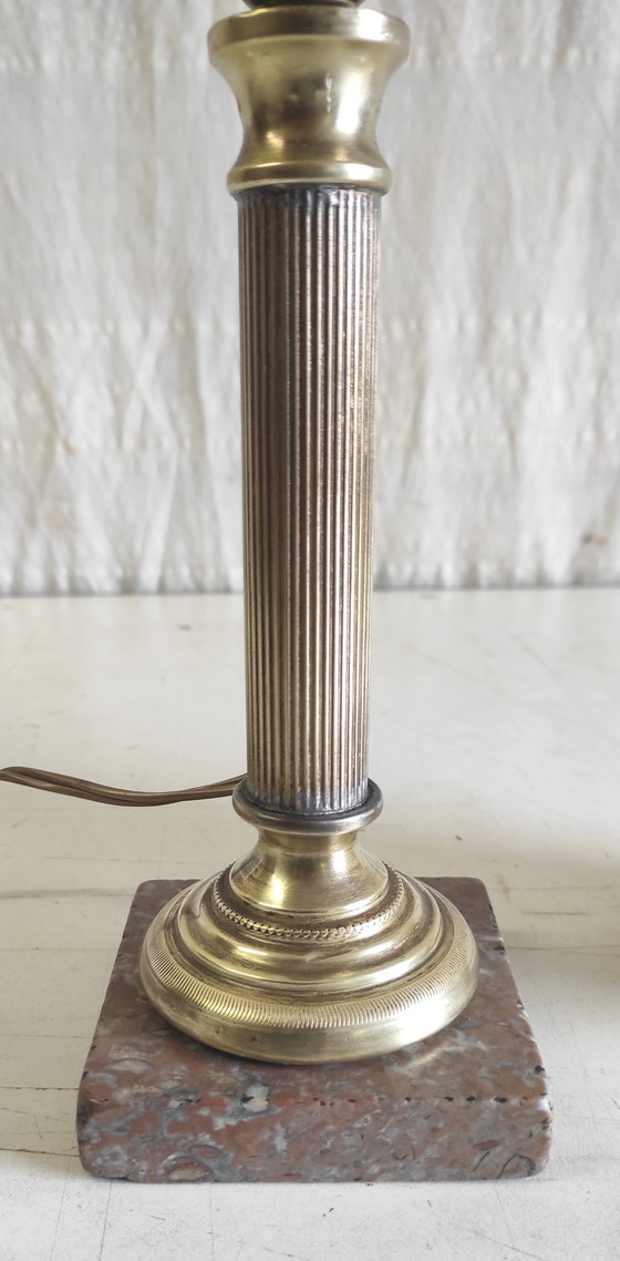 Image 1 of Neoclassical style brass table lamp - mid-20th century