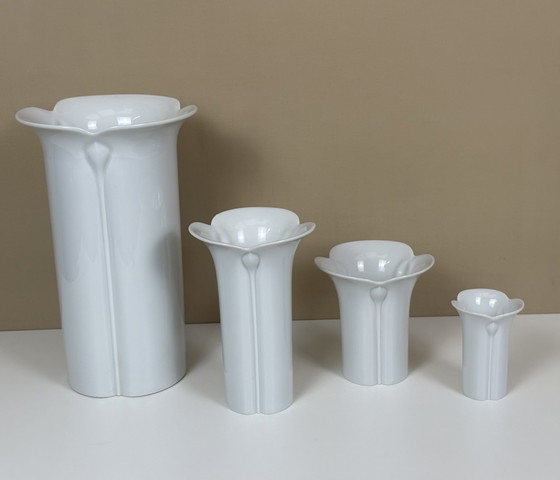 Set di 4 vasi Corso Cnospa in porcellana bianca, Arzberg, Germania. – Porcelain (photo 5 of 12)