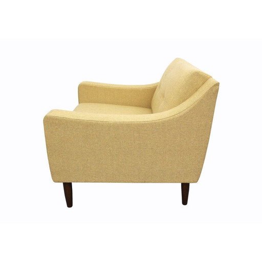 Fauteuil en tissu jaune - années 1950