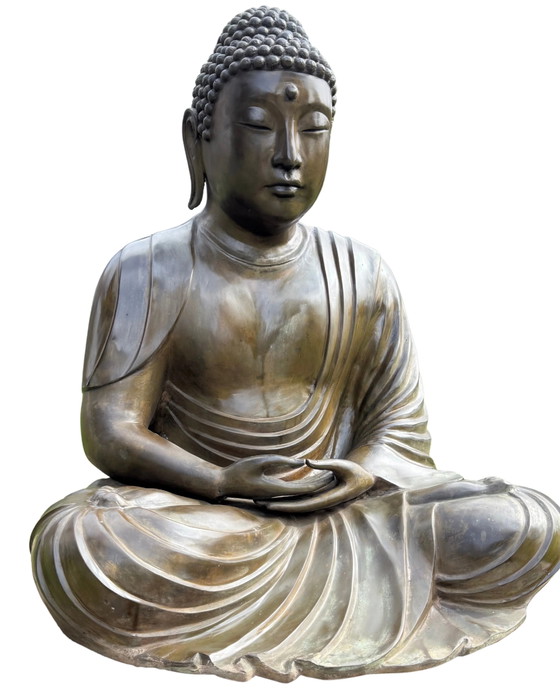 89 cm Buda Amida Japonés de Bronce – Estilo Kamakura Daibutsu – Amida Mudra XXL – Esculturas, Bronze (photo 3 of 11)