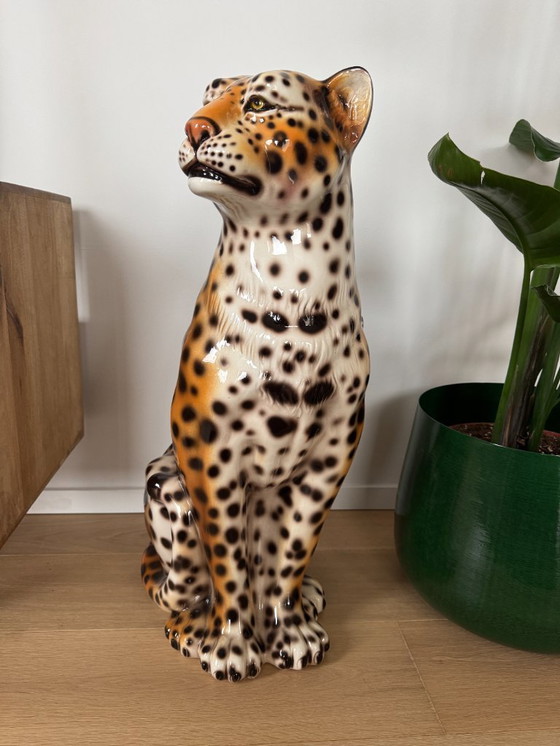 Image 1 of Leopardo in ceramica - Boxer in ceramica Italia fatto a mano 75cm