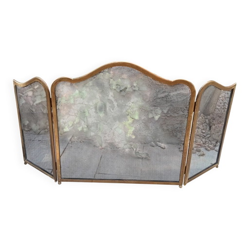Haardscherm van messing, Louis XV-stijl.