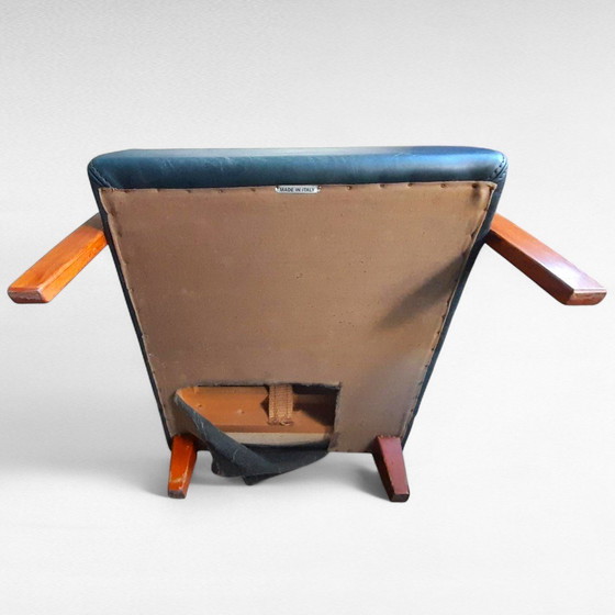 Image 1 of Italiaans Design Baxter Fauteuil, Petrol Groen Leer