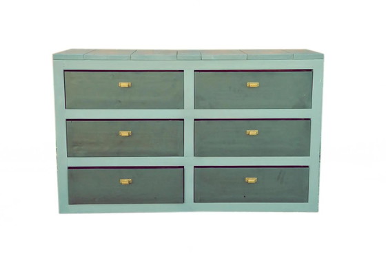 Handcrafted Pine Chest of Drawers – 6 Drawers, Black & Grey Finish, Customizable – Metal, Mdf, Scandinavian (photo 7 of 7)