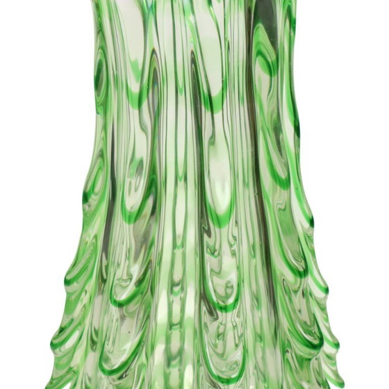 Image 1 of Large Green Glass Vase Murano
