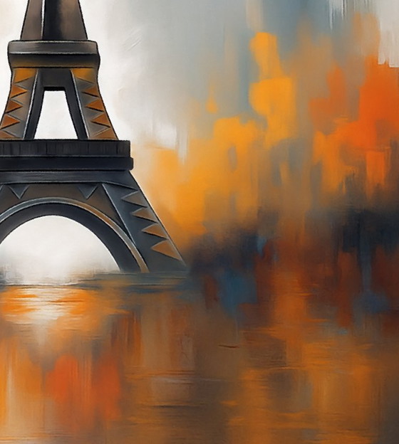 Image 1 of Tela astratta "Torre Eiffel" / Arte astratta / Decorazione murale (75 x 50 cm)