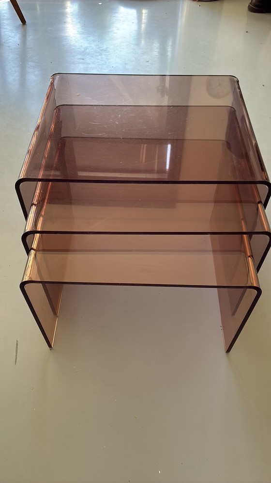 Image 1 of Vintage 70’er jaren mimiset (nesting tables), bijzettafels 