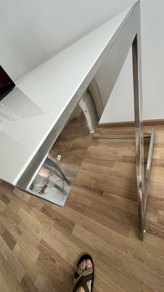 Image 1 of Designer Chroom & Wit Directiebureau - 150×70 cm, Modern Minimalistisch