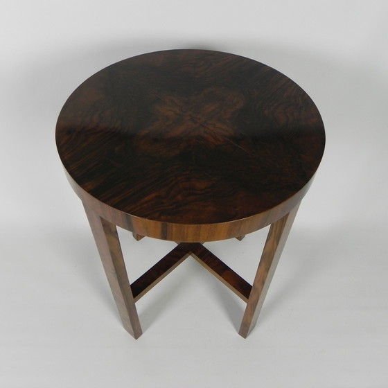 Image 1 of Carrot Walnut Art Deco Side Table, 1930s