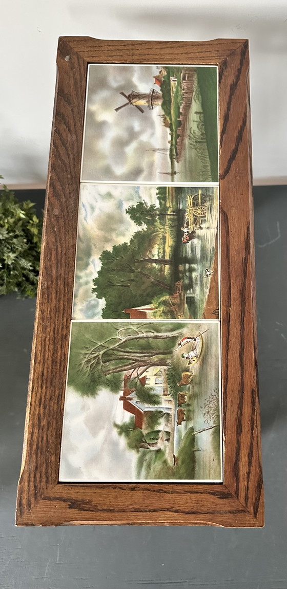 Image 1 of Portariviste o giornali vintage con piano in piastrelle olandesi – H. Eidingel – anni '50/'60