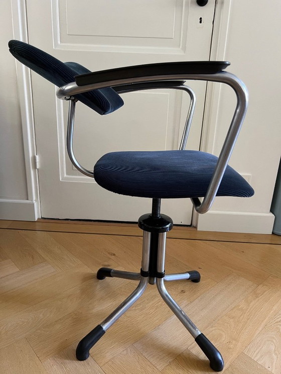 Image 1 of Original 1930er Gispen 354 Bürostuhl blau