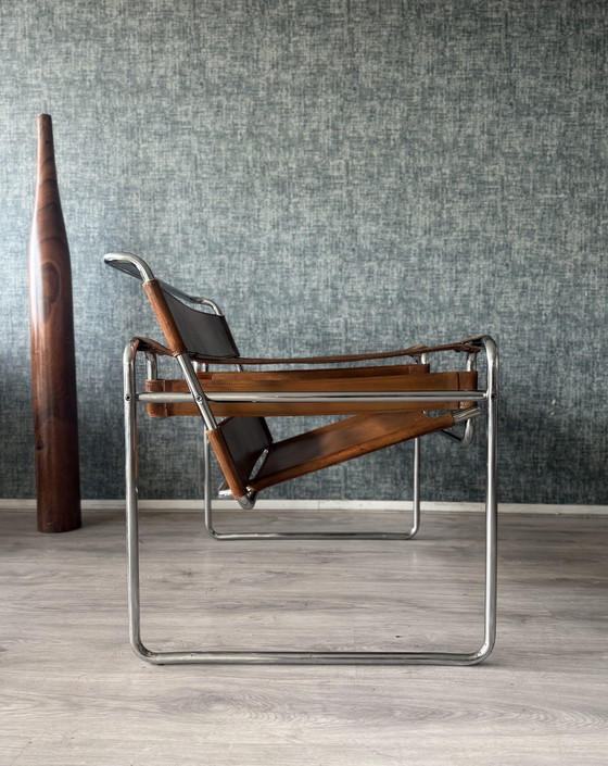 Image 1 of Sedia vintage "Wassily", pelle color cognac, Italia, anni '70