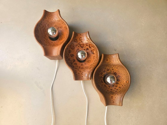 Image 1 of 1 van 3 Cari Zalloni keramieken vintage wandlamp; west germany fat lava stijl, keramische retro wandlamp