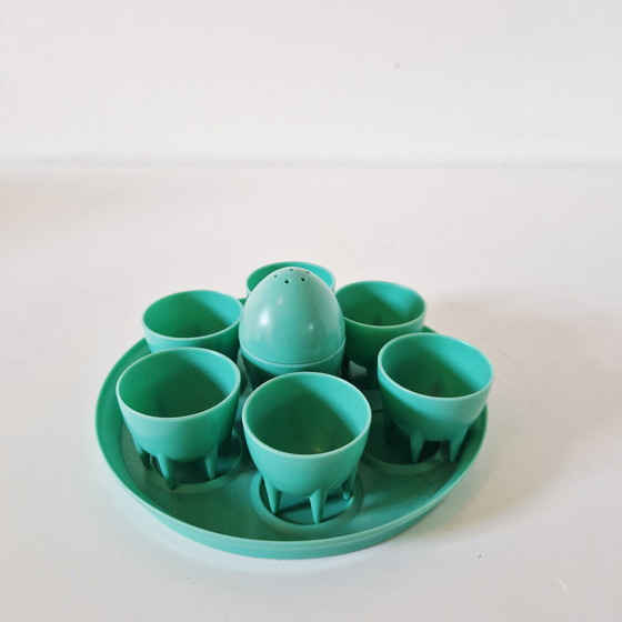 Image 1 of Juego de hueveras de baquelita años 50 juego de hueveras verde menta años 50