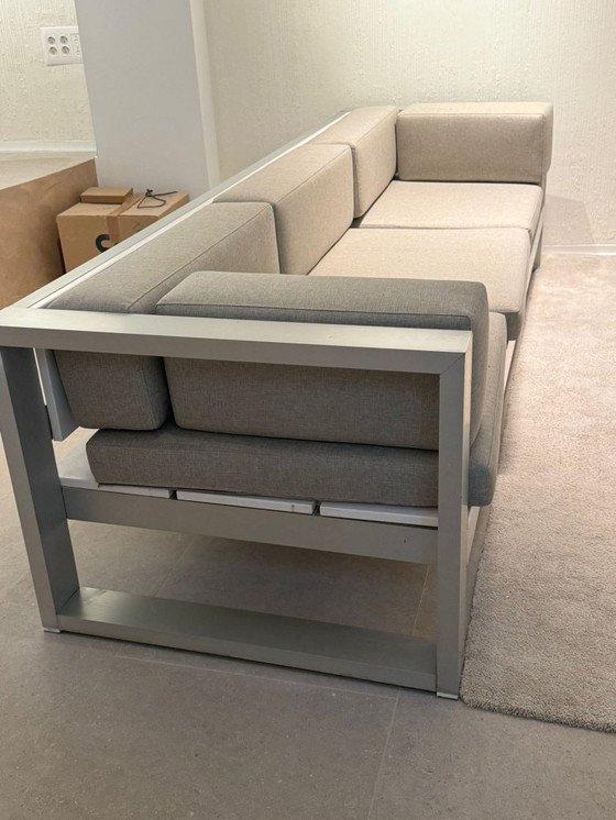 Image 1 of Conjunto Gandía Blasco: divano 280 cm + butaca – aluminio blanco – fundas nuevas